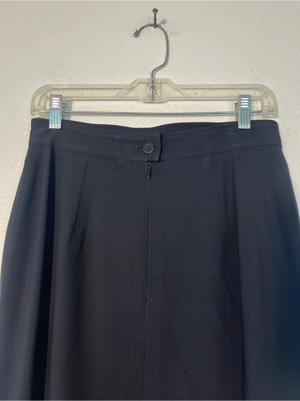 VTG Escada Wool Black Midi Maxi Skirt Elegant High-Waist Silhouette Size 36/6